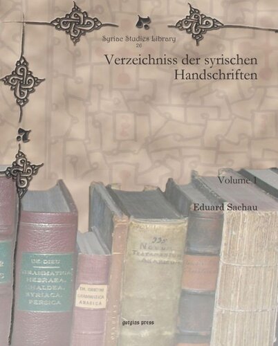 Verzeichniss Der Syrischen Handschriften Eduard Sachau
