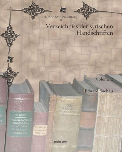 Verzeichniss Der Syrischen Handschriften Eduard Sachau
