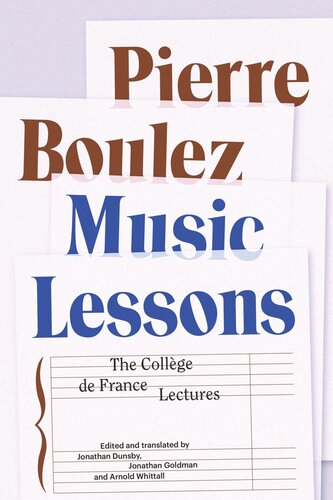 Music Lessons The Collge De France Lectures