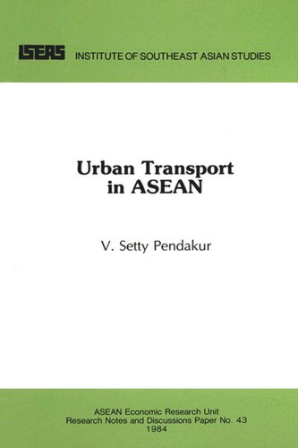 Urban Transport In Asean V Setty Pendakur