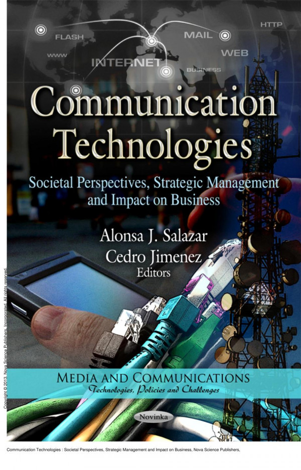 Communication Technologies Societal Perspectives Strategic Management And Impact On Business 1st Edition Alonsa J Salazar Cedro Jimenez