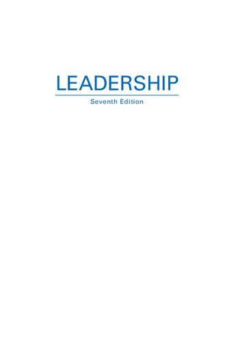 Leadership Theory And Practice 7th Edition Peter G Northouse
