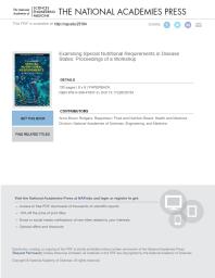 Examining Special Nutritional Requirements In Disease States Proceedings Of A Workshop 1st Edition And Medicine Engineering National Academies Of Sciences Health And Medicine Division Food And Nutrition Board Anne Brown Rodgers