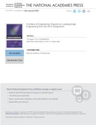 Frontiers Of Engineering Reports On Leadingedge Engineering From The 2015 Symposium 1st Edition National Academy Of Engineering