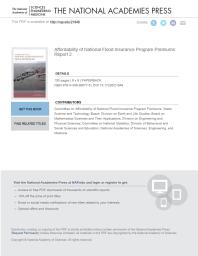 Affordability Of National Flood Insurance Program Premiums Report 2 1st Edition And Medicine Engineering National Academies Of Sciences Division Of Behavioral And Social Sciences And Education Committee On National Statistics Division On Engineering And Physical Sciences Board On Mathematical Sciences And Their Applications Divi