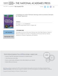 A Strategy For Active Remote Sensing Amid Increased Demand For Radio Spectrum 1st Edition And Medicine Engineering National Academies Of Sciences Division On Engineering And Physical Sciences Board On Physics And Astronomy Committee On A Survey Of The Active Sensing Uses Of The Radio Spectrum