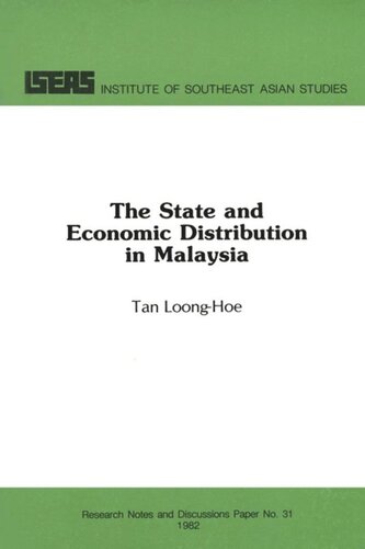 The State And Economic Distribution In Malaysia Loonghoe Tan