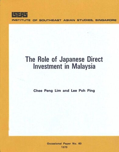The Role Of Japanese Direct Investment In Malaysia Peng Lim Chee Poh Ping Lee