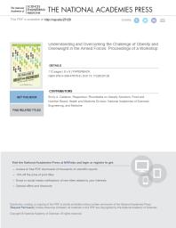 Understanding And Overcoming The Challenge Of Obesity And Overweight In The Armed Forces 1st Edition National Academies Of Sciences