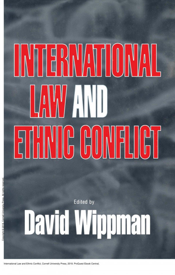 International Law And Ethnic Conflict David Wippman