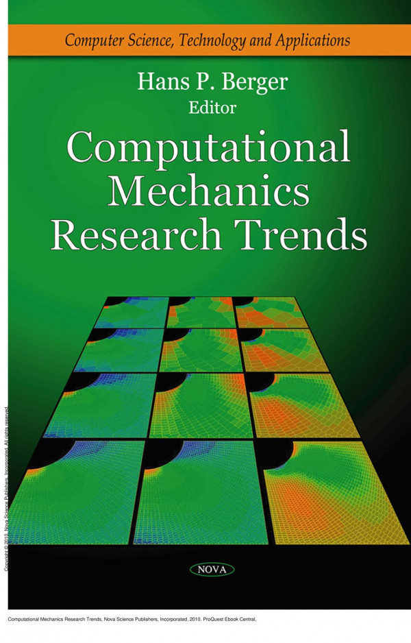 Computational Mechanics Research Trends 1st Edition Hans P Berger