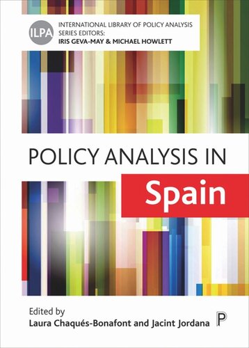 Policy Analysis In Spain Laura Chaqusbonafont Editor Jacint Jordana Editor