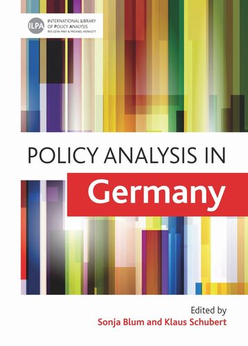 Policy Analysis In Germany Sonja Blum Editor Klaus Schubert Editor