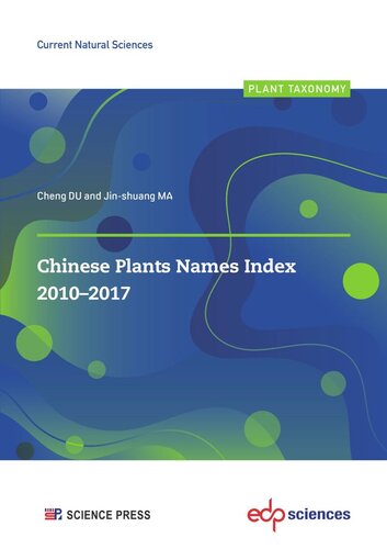 Chinese Plants Names Index 20102017 Cheng Du Jinshuang Ma