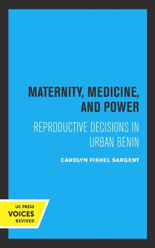 Maternity Medicine And Power Reproductive Decisions In Urban Benin Reprint 2019 Carolyn Fishel Sargent