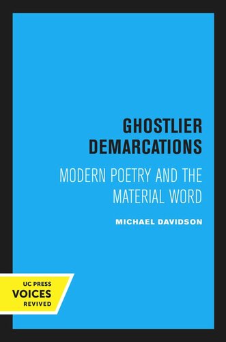 Ghostlier Demarcations Reprint 2020 Michael Davidson