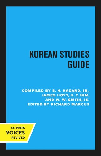 Korean Studies Guide Reprint 2020 Richard Marcus Editor
