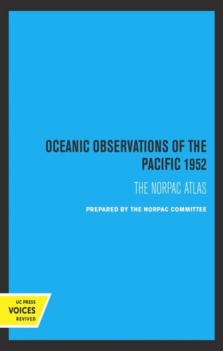 Oceanic Observations Of The Pacific 1952 Reprint 2019