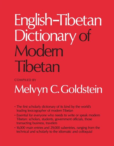 Englishtibetan Dictionary Of Modern Tibetan Reprint 2019 Melvyn C Goldstein