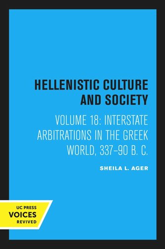 Interstate Arbitrations In The Greek World 33790 B C Reprint 2020 Sheila L Ager