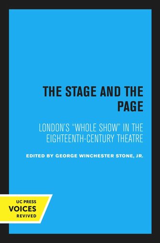The Stage And The Page Reprint 2020 Geo Winchester Stone Editor