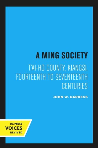 A Ming Society Reprint 2020 John W Dardess