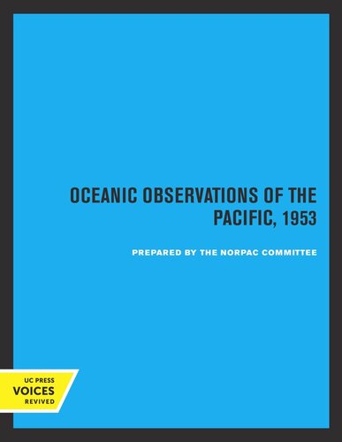 Oceanic Observations Of The Pacific 1953 Reprint 2019
