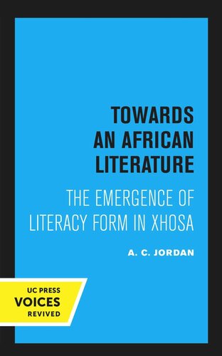 Towards An African Literature Reprint 2020 A C Jordan