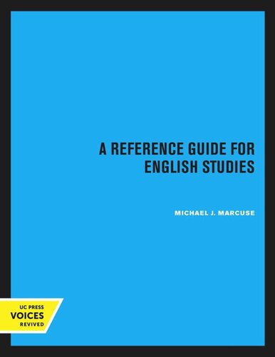 A Reference Guide For English Studies Reprint 2020 Michael J Marcuse