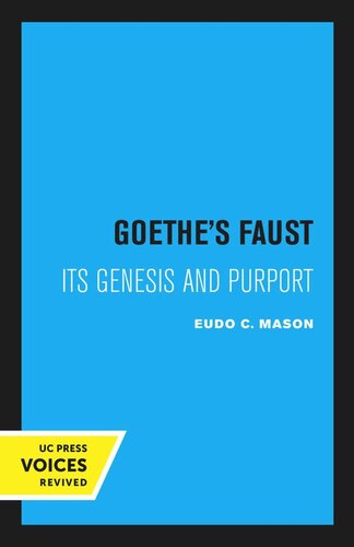 Goethes Faust Reprint 2020 Eudo C Mason