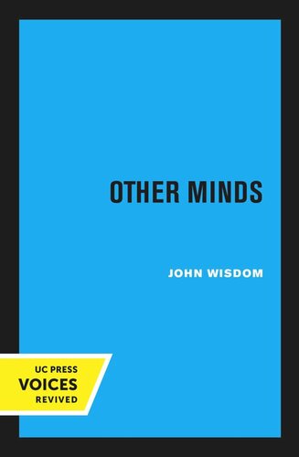 Other Minds Reprint 2020 John Wisdom