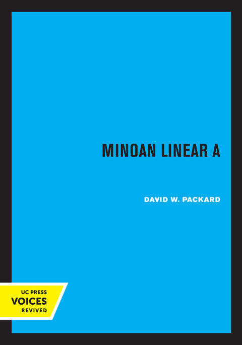 Minoan Linear A Reprint 2020 David W Packard