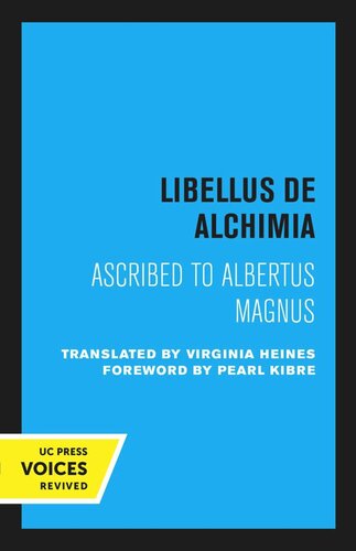 Libellus De Alchimia Reprint 2020 Virginia Heines Pearl Kibre