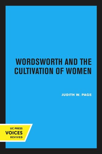 Wordsworth And The Cultivation Of Women Reprint 2020 Judith W Page