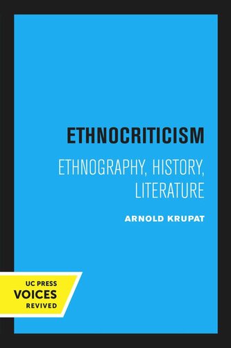 Ethnocriticism Reprint 2020 Arnold Krupat