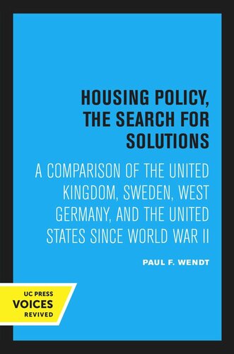 Housing Policy The Search For Solutions 2nd Printing Reprint 2020 Paul F Wendt