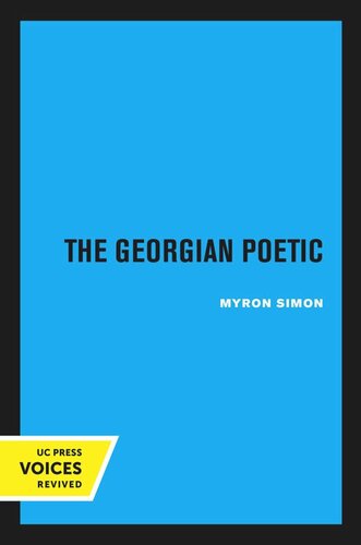 The Georgian Poetic Reprint 2020 Myron Simon