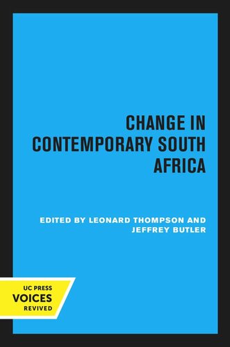 Change In Contemporary South Africa Reprint 2020 Jeffrey Butler