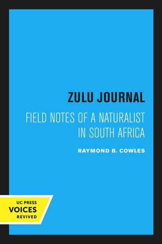Zulu Journal Reprint 2020 Raymond B Cowles