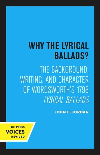 Why The Lyrical Ballads Reprint 2020 John E Jordan