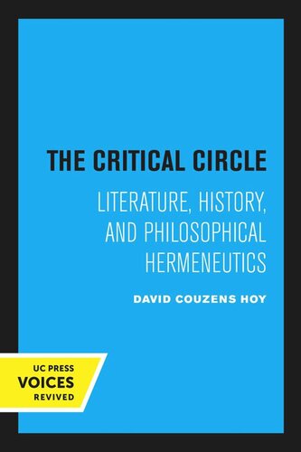 The Critical Circle Reprint 2020 David Couzens Hoy