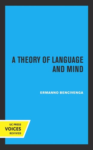 A Theory Of Language And Mind Reprint 2019 Ermanno Bencivenga