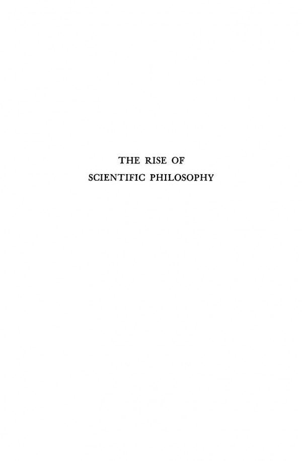 The Rise Of Scientific Philosophy 9th Printing Reprint 2020 Hans Reichenbach