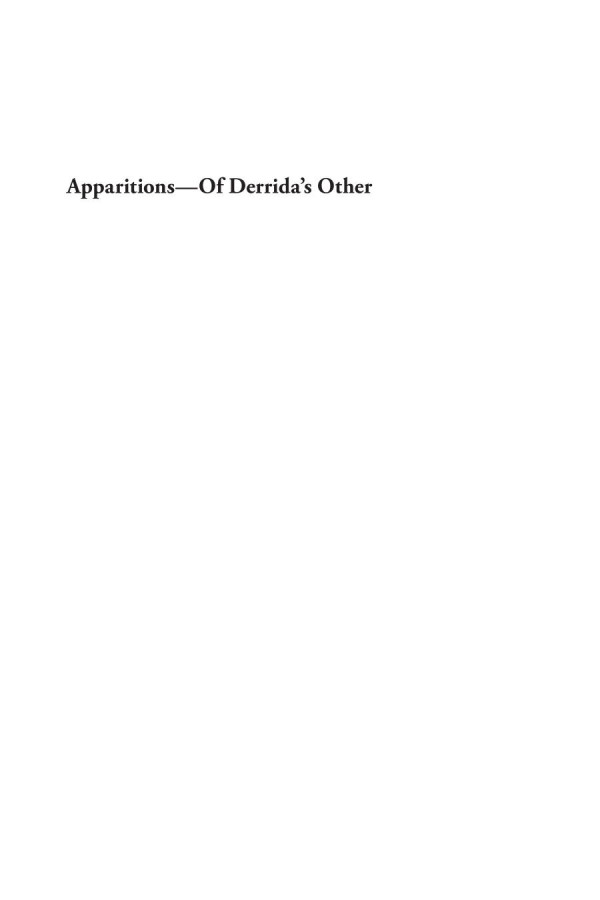 Apparitionsof Derridas Other Kas Saghafi