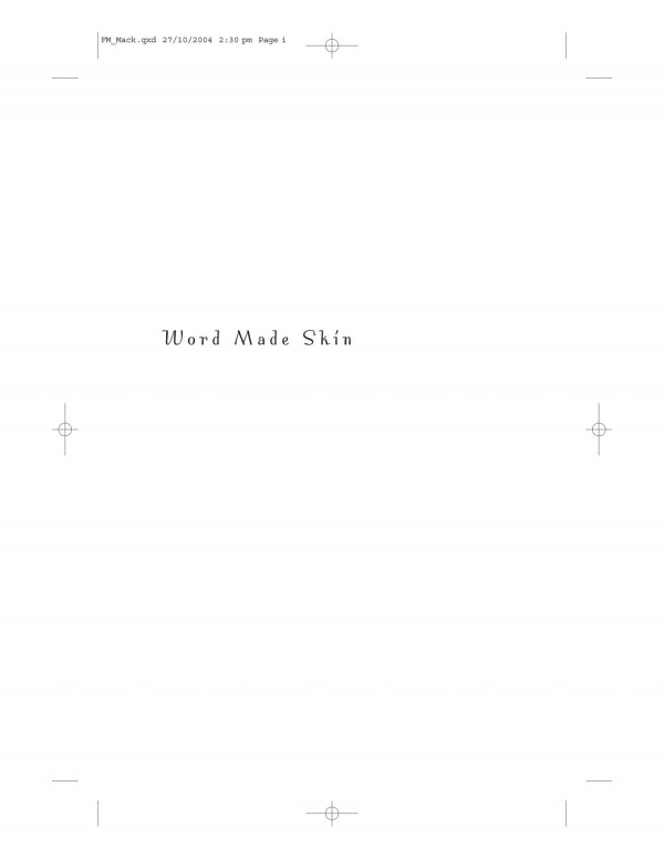 Word Made Skin Figuring Language At The Surface Of Flesh Karmen Mackendrick
