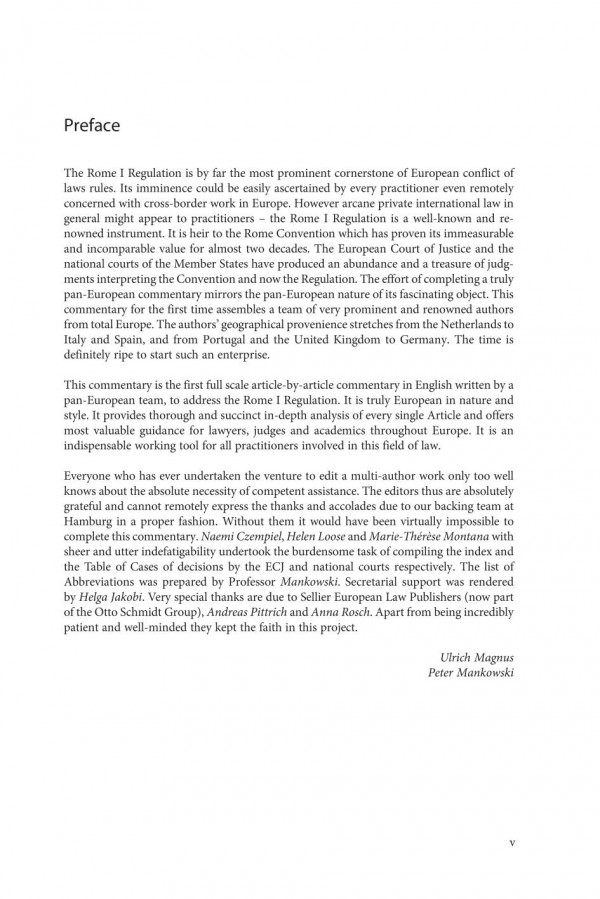 Magnusmankowski European Commentaries On Private International Law Volume 2 Rome I Regulation Commentary