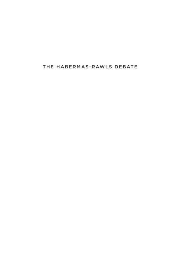 The Habermasrawls Debate James Gordon Finlayson