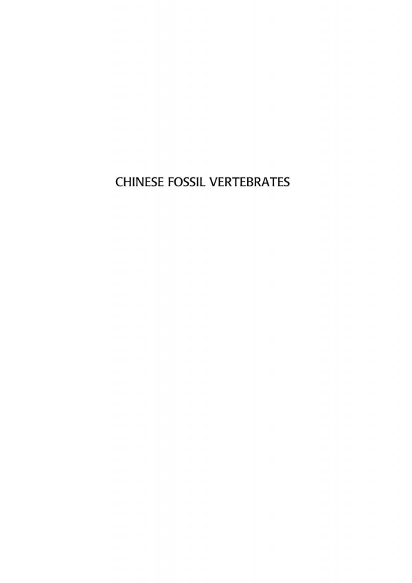 Chinese Fossil Vertebrates Spencer Lucas