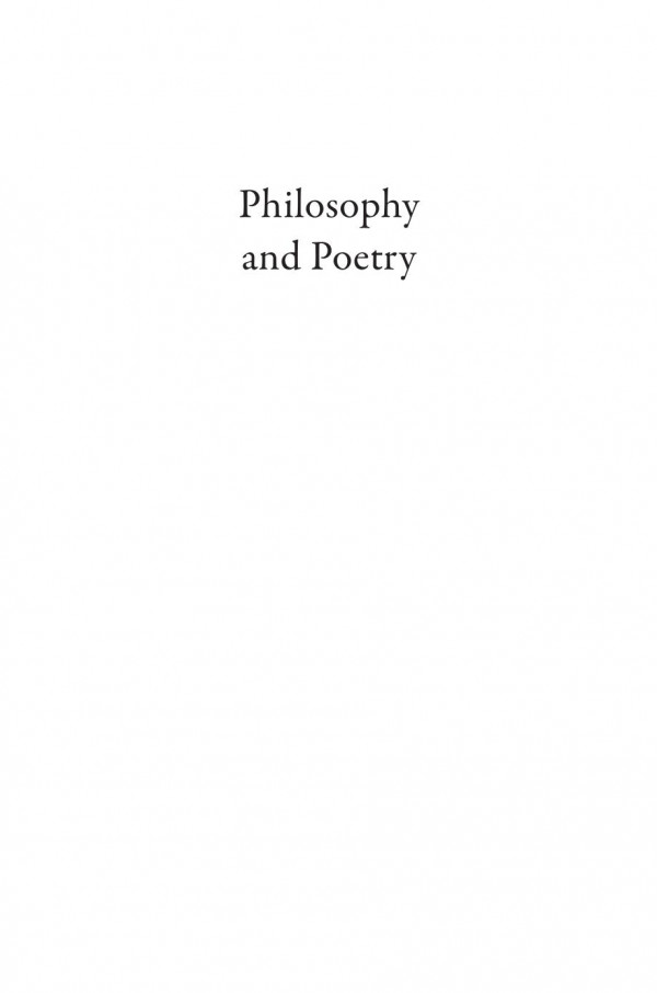 Philosophy And Poetry Continental Perspectives