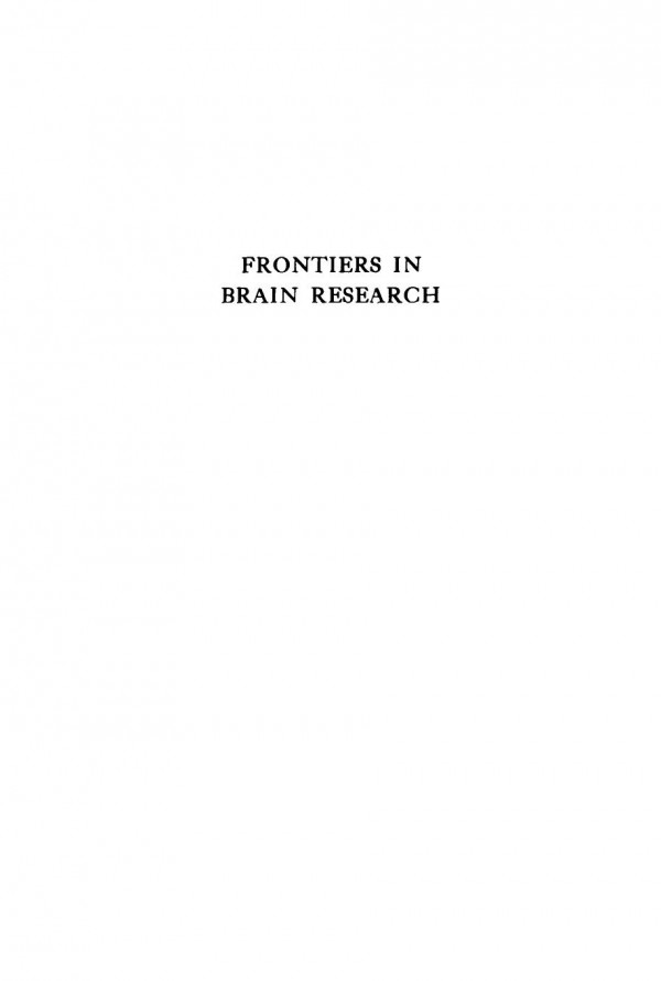 Frontiers In Brain Research John D French Editor